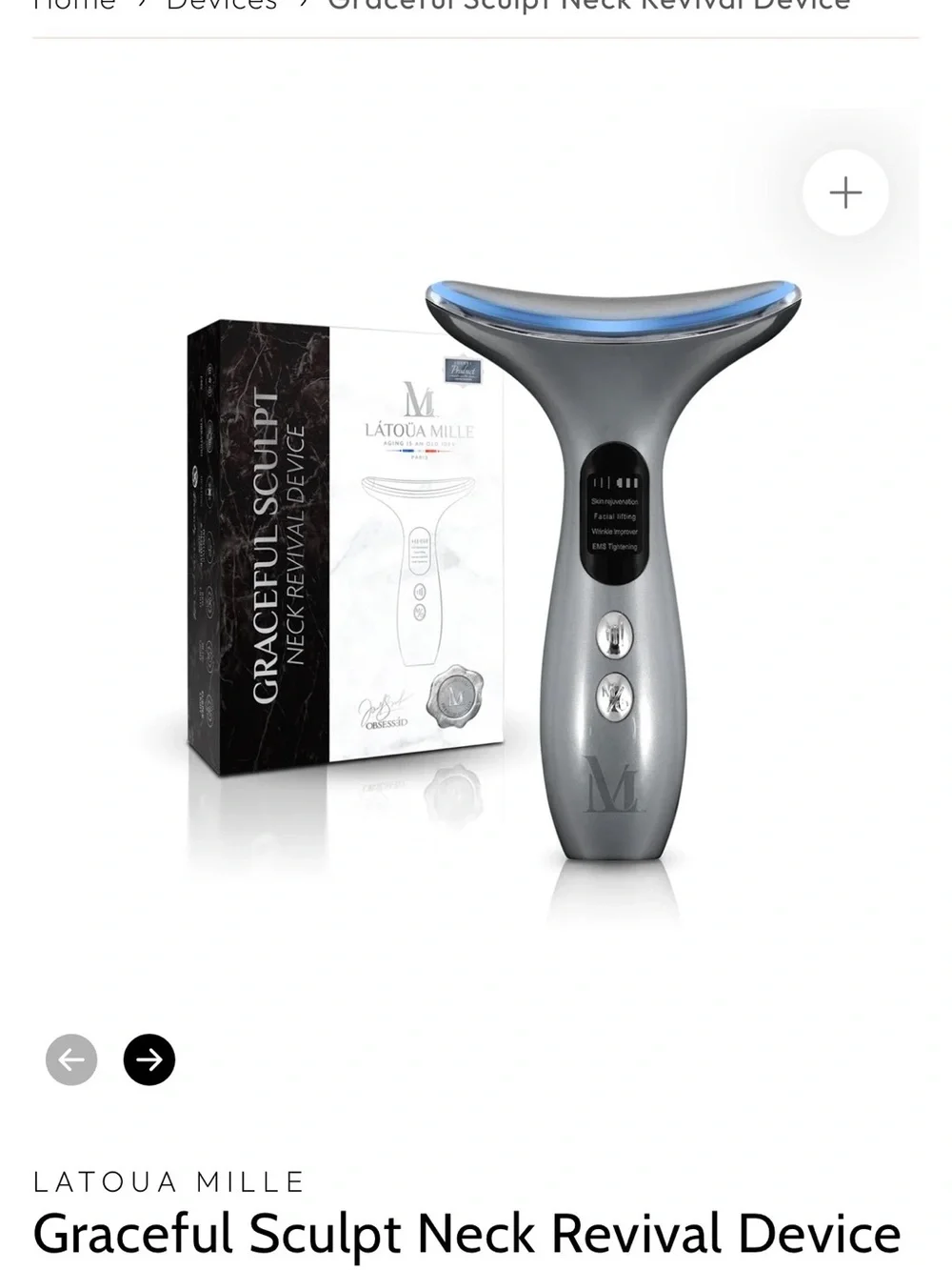 Graceful Sculpt Neck Treatment Device — Silver